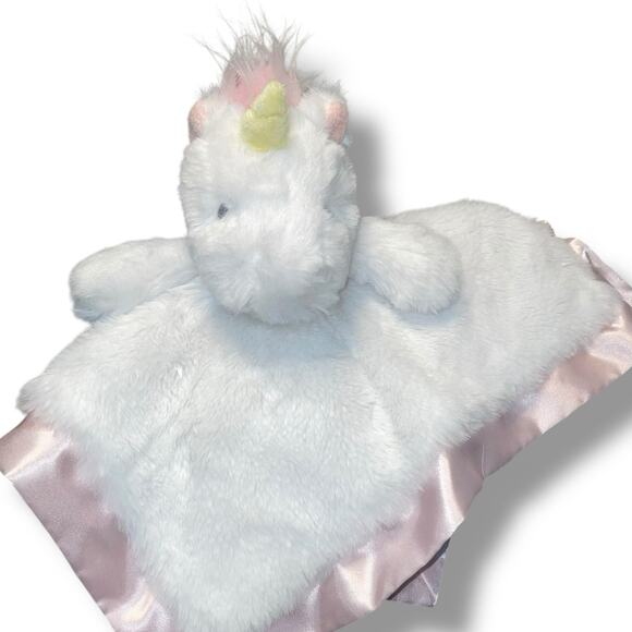 Cloud Island 14" Unicorn Lovey Security Blanket Plush Baby Satin Pink Soother - Picture 2 of 13